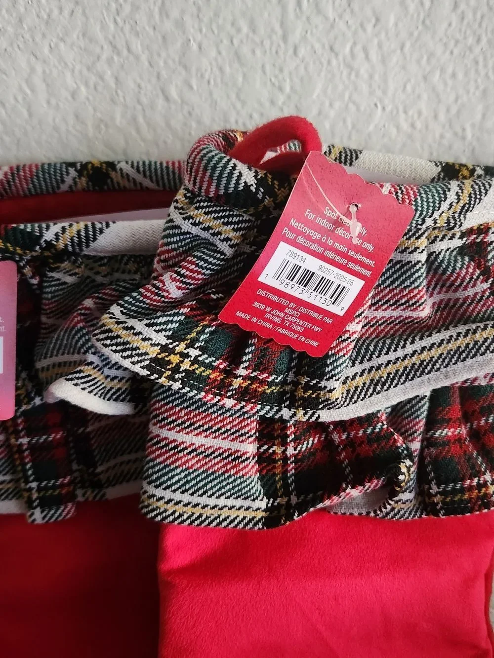 Ashland Christmas Noel Set Of 2 Holiday Stockings Plaid Ruffle Trim NWT